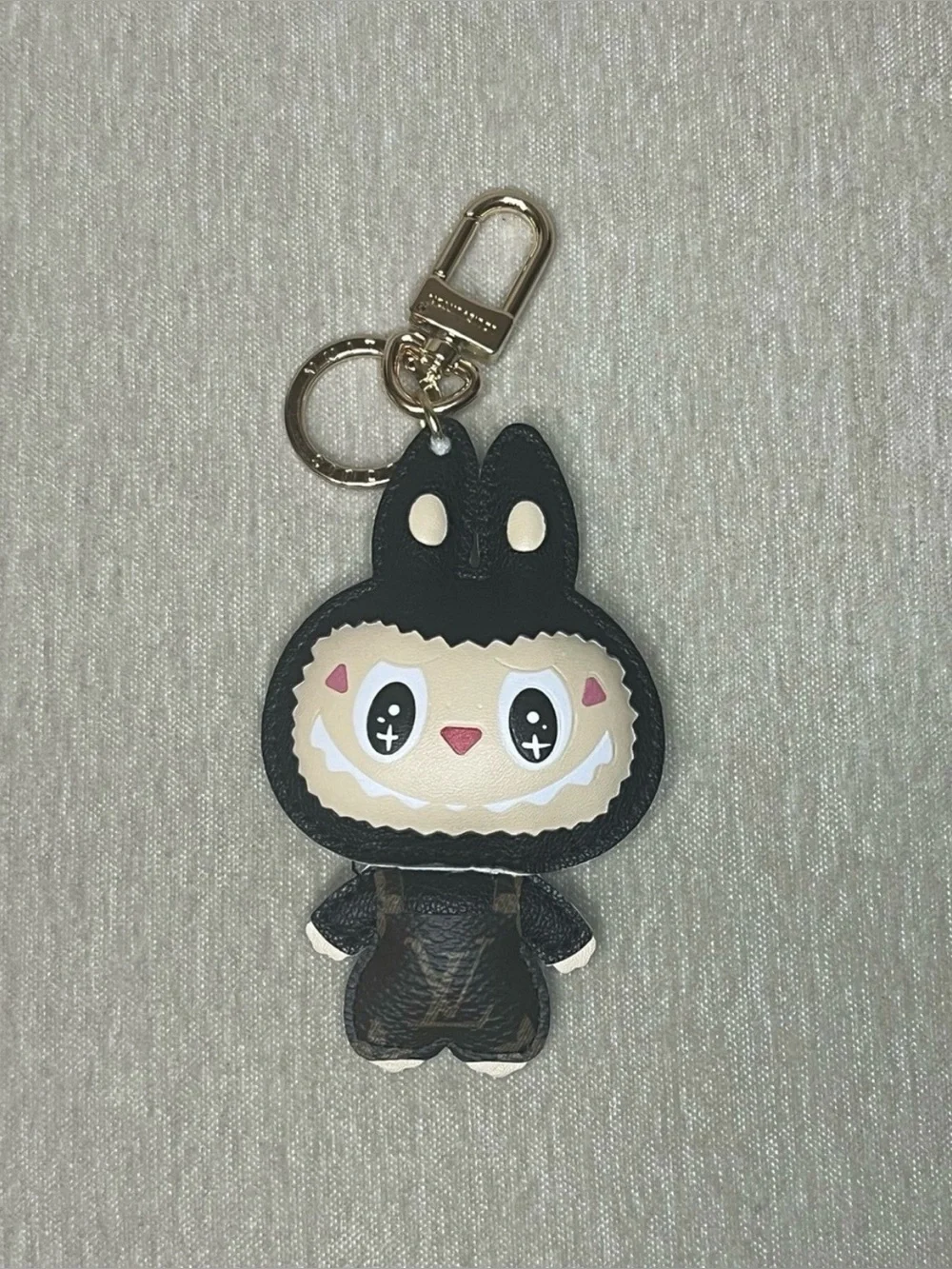 Louis Vuitton Black and Cream Monster Leather Key Charm